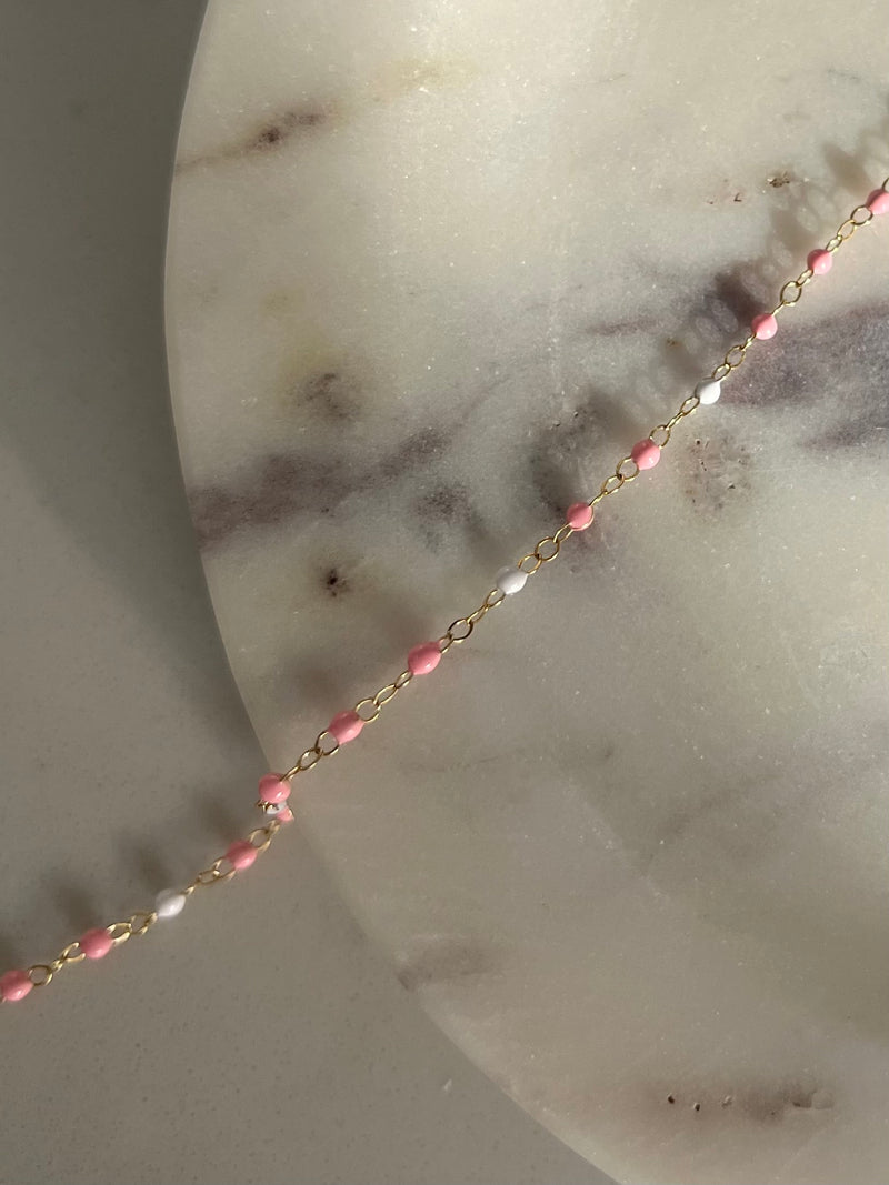 1.5mm Candyfloss Enamel Cable chain (sterling silver and gold filled)