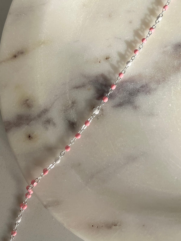 1.5mm Candyfloss Enamel Cable chain (sterling silver and gold filled)