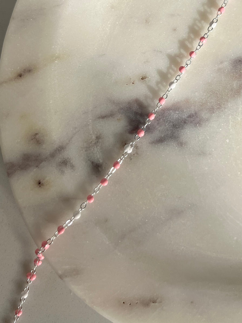 1.5mm Candyfloss Enamel Cable chain (sterling silver and gold filled)