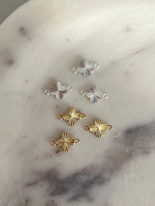 Textured clover connectors (Sterling Silver and Gold Filled)