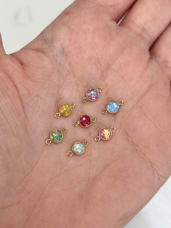 GOLD Filled fairytale opal charm 4mm connector collections