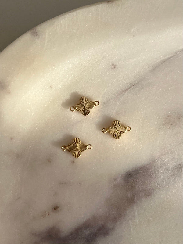 Textured clover connectors (Sterling Silver and Gold Filled)