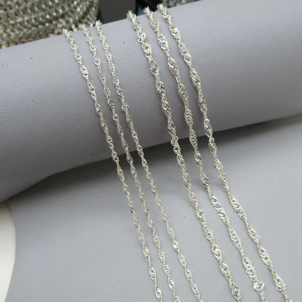 Sterling Silver Diamond twist chain