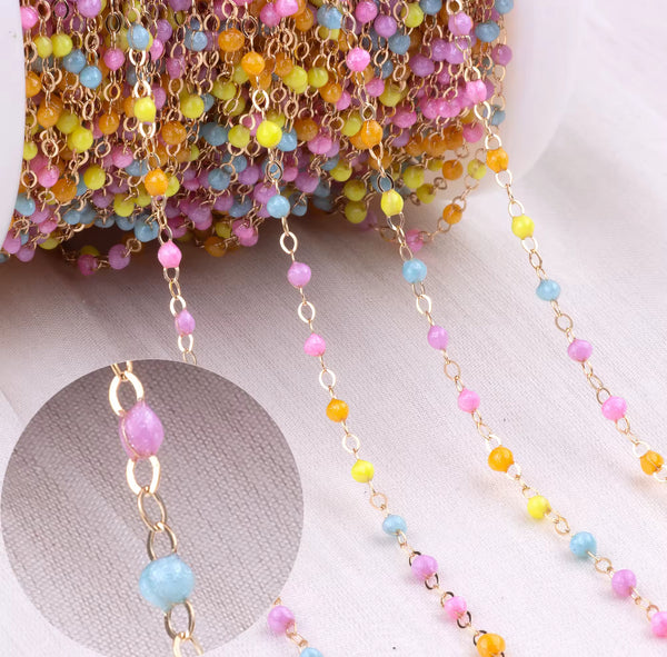 1.5mm Serena Enamel Cable chain (sterling silver and gold filled)