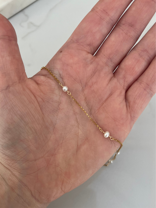Gold Filled Pearl 1.3mm rolo chain