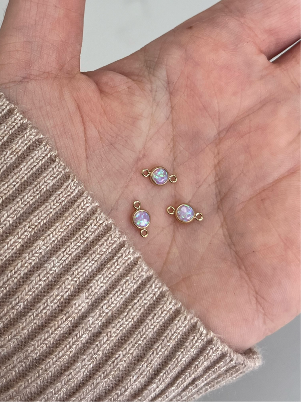 *NEW* Luxury 4mm Gold Filled PINK Opal Charm connector