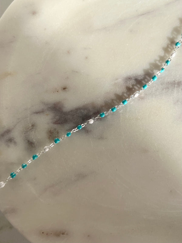 1.5mm Bubblegum Enamel Cable chain (sterling silver and gold filled)