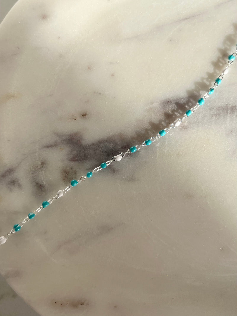 1.5mm Bubblegum Enamel Cable chain (sterling silver and gold filled)