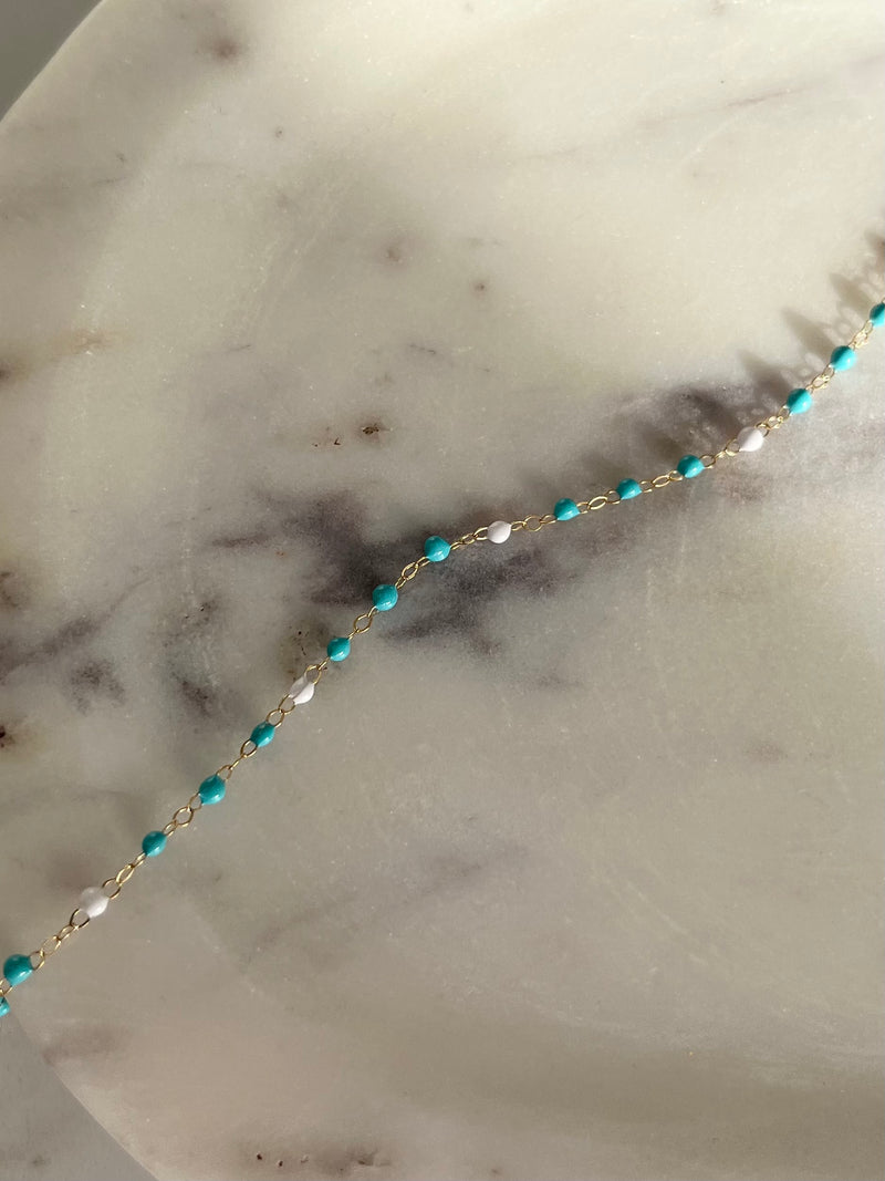 1.5mm Bubblegum Enamel Cable chain (sterling silver and gold filled)