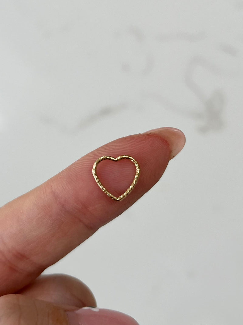 Gold Filled hammered heart connector