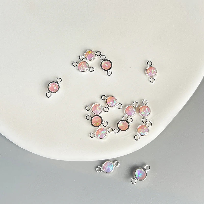 *NEW* Luxury 4mm Gold Filled PINK Opal Charm connector