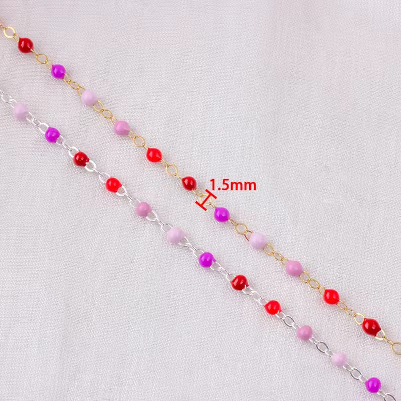 1.5mm Maeva Enamel Cable chain (sterling silver and gold filled)