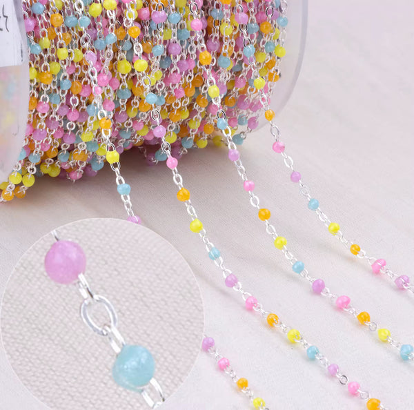 1.5mm Serena Enamel Cable chain (sterling silver and gold filled)