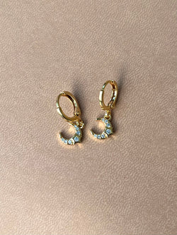 NEW Mini Moon 14k Gold Plated Huggie earrings