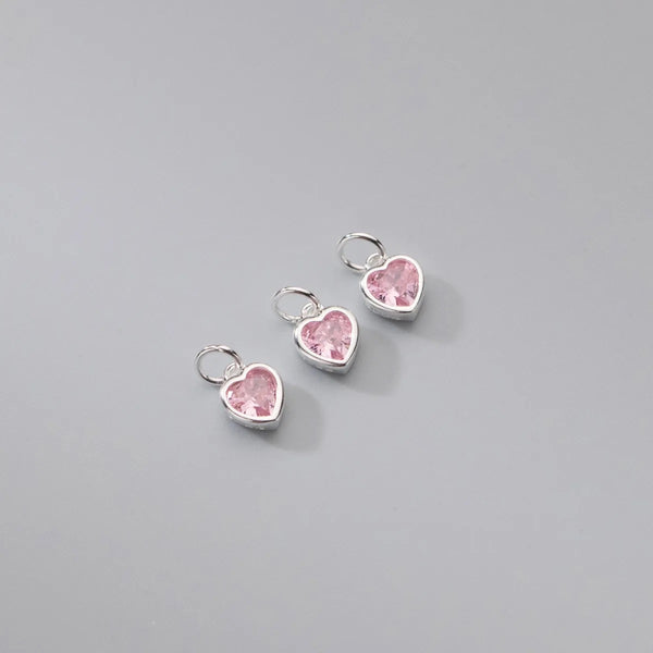 *NEW* Sterling silver mini Pink heart charm