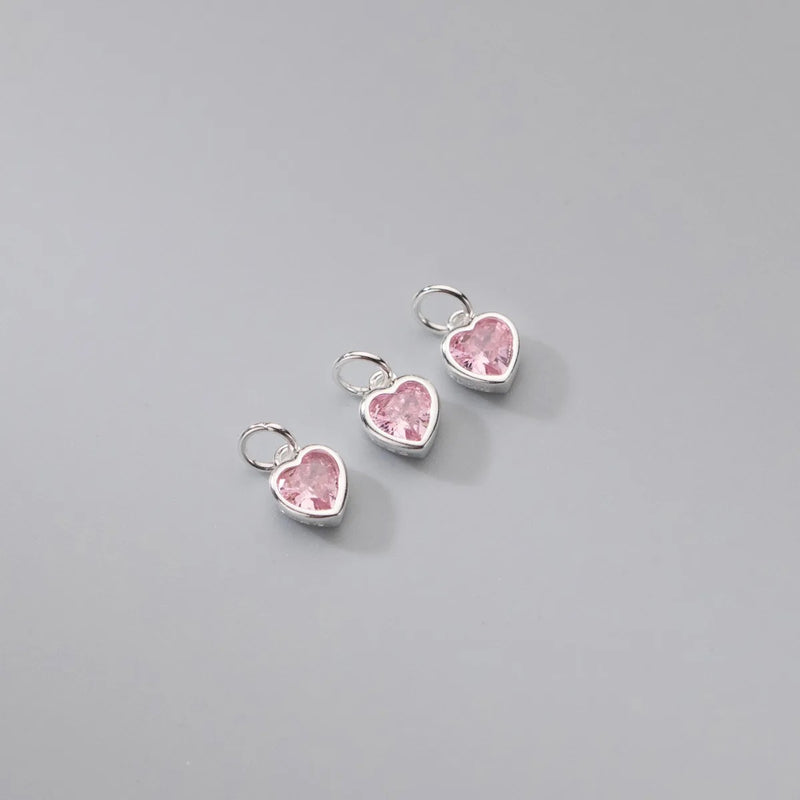 *NEW* Sterling silver mini Pink heart charm