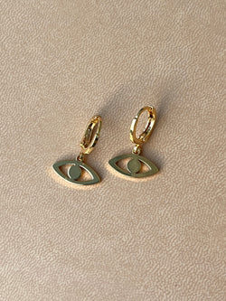 NEW Evil Eye 14k Gold Plated Huggie earrings