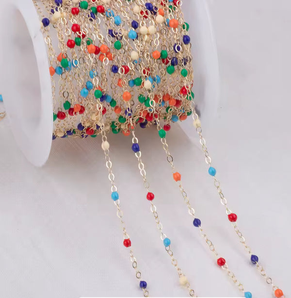 1.5mm iris Enamel Cable chain (sterling silver and gold filled)