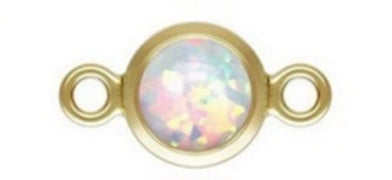 Luxury 4mm Gold Filled Opal Charm connector