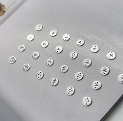 Mini Initial alphabet connector disc charms 925 sterling silver