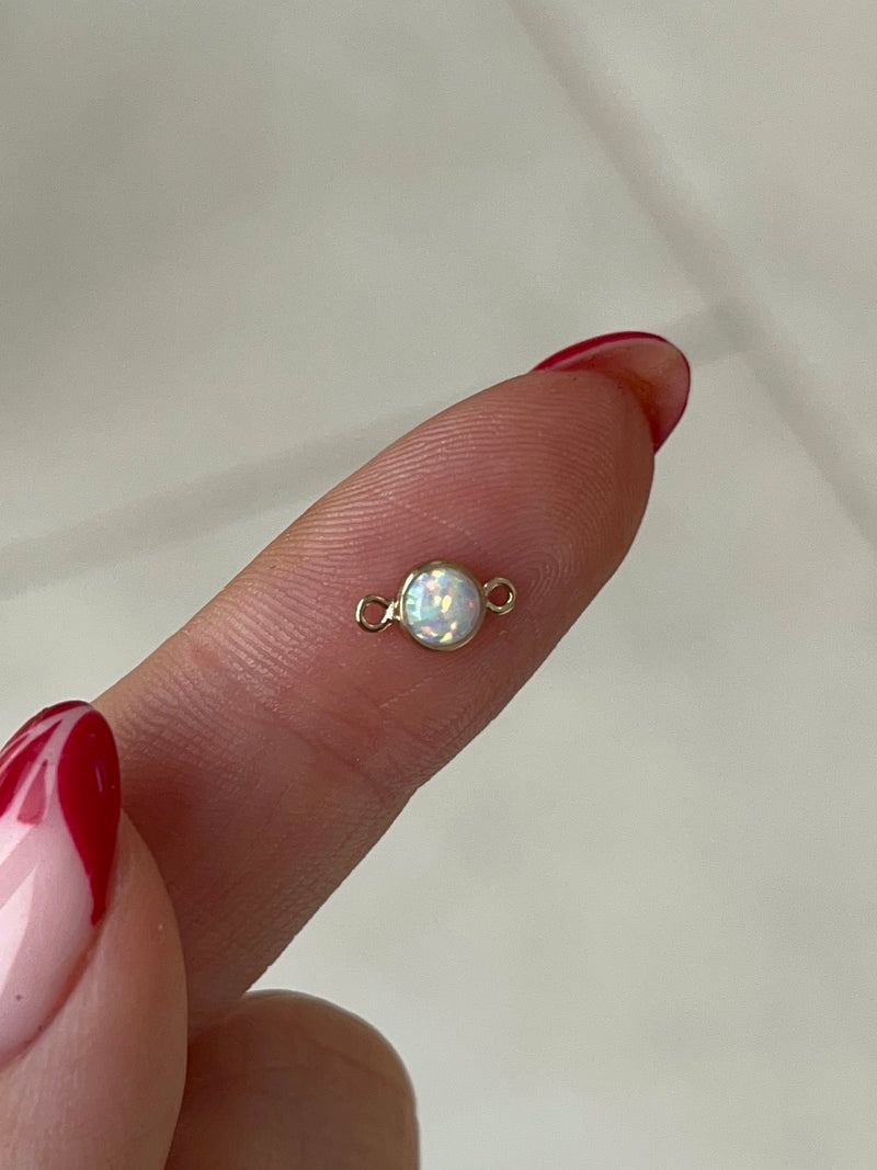 Luxury 4mm Gold Filled Opal Charm connector