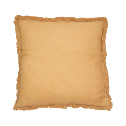 Mustard Fringed Cushion