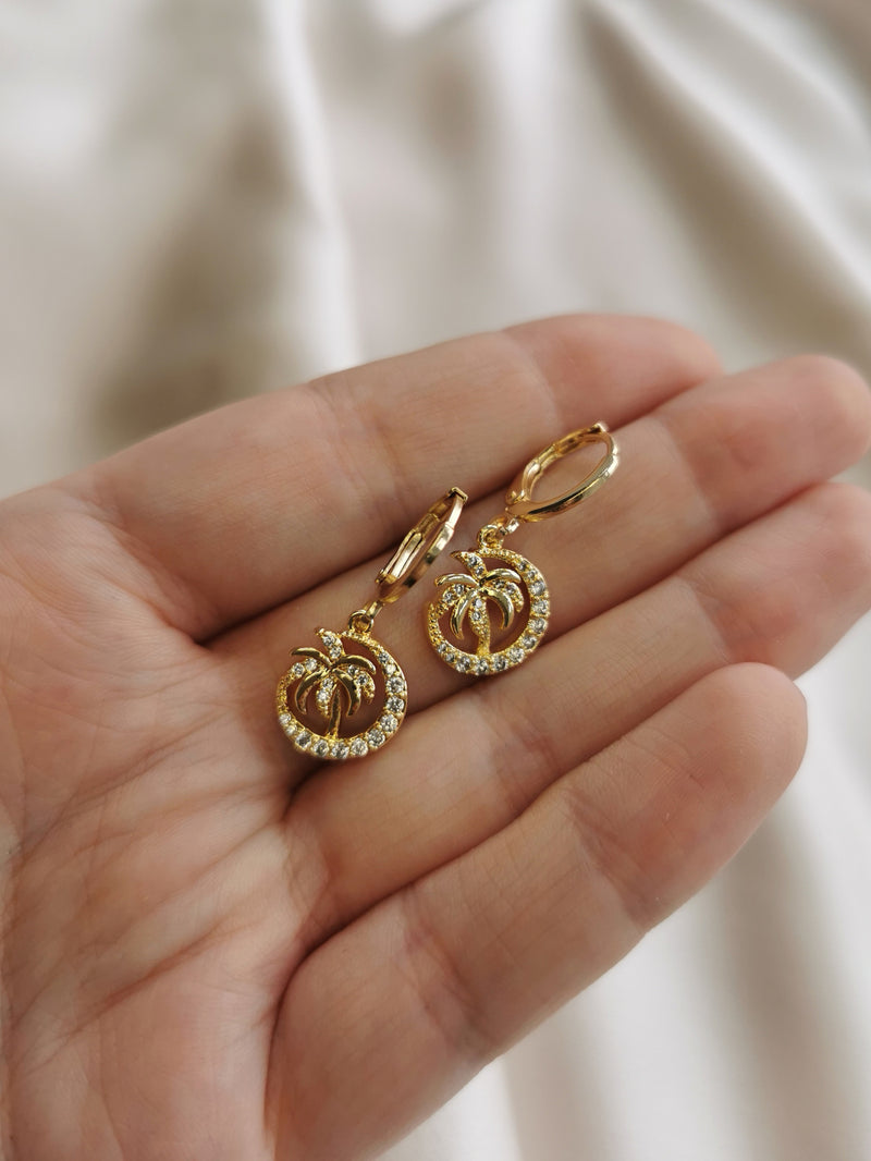 The Palm - 14k Gold Plated Huggie earrings