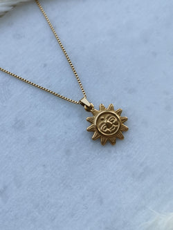 Sun & Sea Custom Gold Plated Necklace (Starfish, Shell, Horn, Sun)